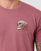 Eternal Blossom Tee-Heather Mauve-Regular-Detail--Model---L