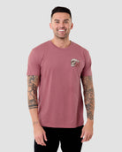 Eternal Blossom Tee-Heather Mauve-Regular-Front--Model---L