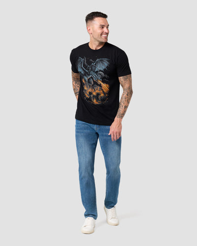 Fire Reign Tee-Black-Regular-Full--Model---L