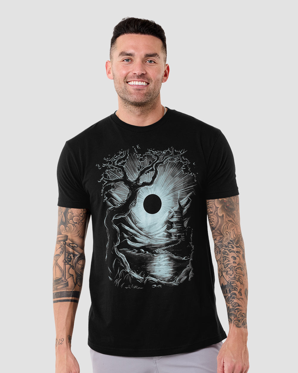 Lunar Refuge Glow-in-the-Dark Tee-Black-Regular-Front--Model---L