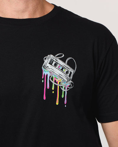 Mixtape Tee-Black-Regular-Detail--Model---L
