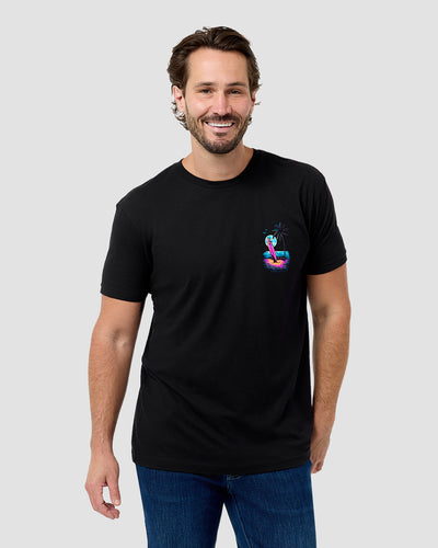 Moonlit Bungalow Tee-Black--Regular-Front--Model---L