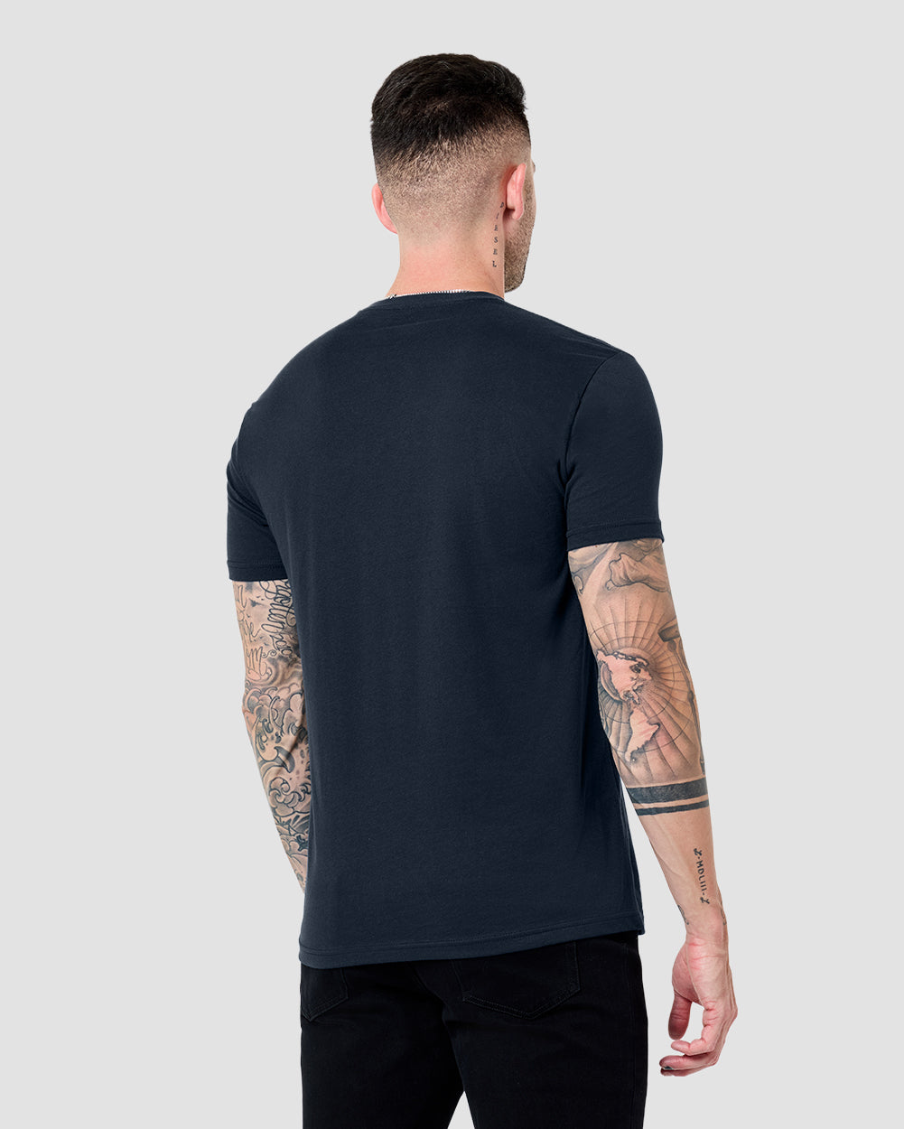 Ocean Remains Tee-Midnight Navy-Regular-Back--Model---L