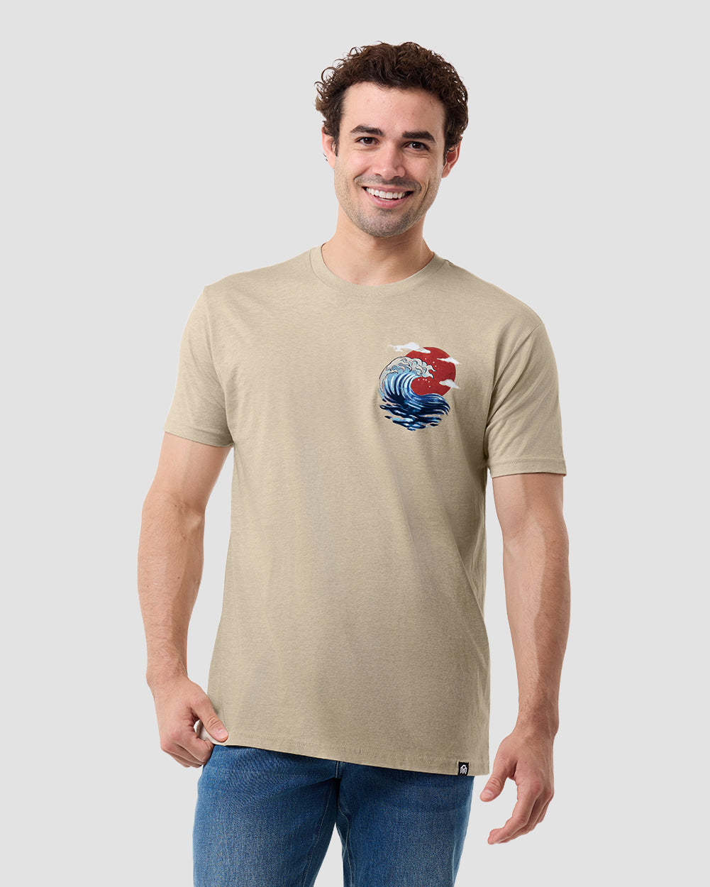 Ocean Wrath Tee-Cream-Regular-Front--Model---L