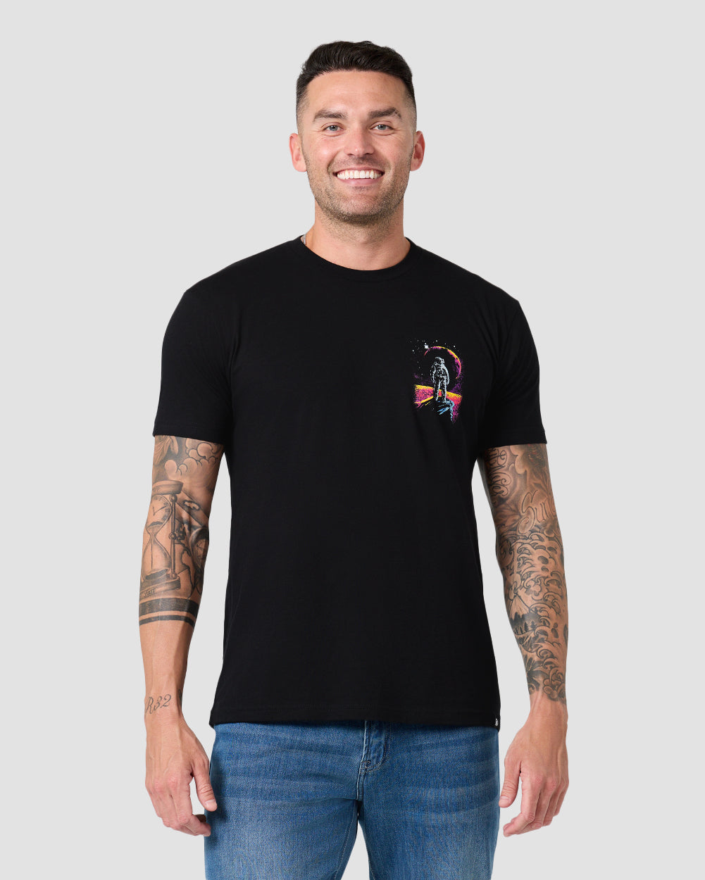 Planet Gaze Tee-Black-Regular-Front--Model---L