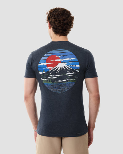 Quiet Horizon Tee-Navy-Regular-Back--Model---L