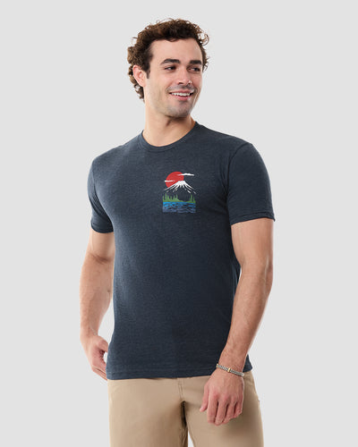 Quiet Horizon Tee-Navy-Regular-Front--Model---L