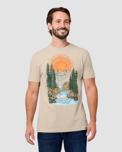 Radiant Valley Tee-Cream-Regular-Front--Model---L