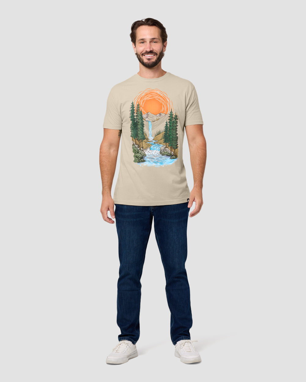 Radiant Valley Tee-Cream-Regular-Full--Model---L