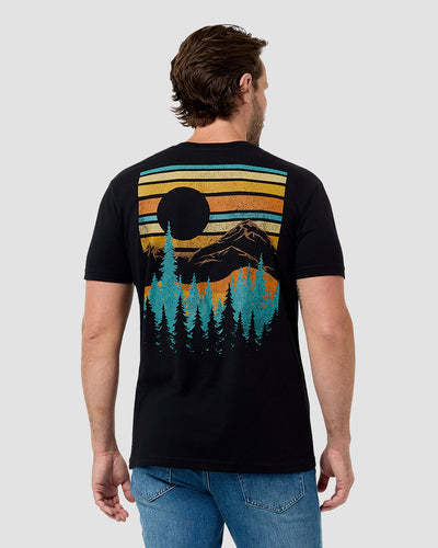 Retro Pines Tee-Black-Regular-Back--Model---L