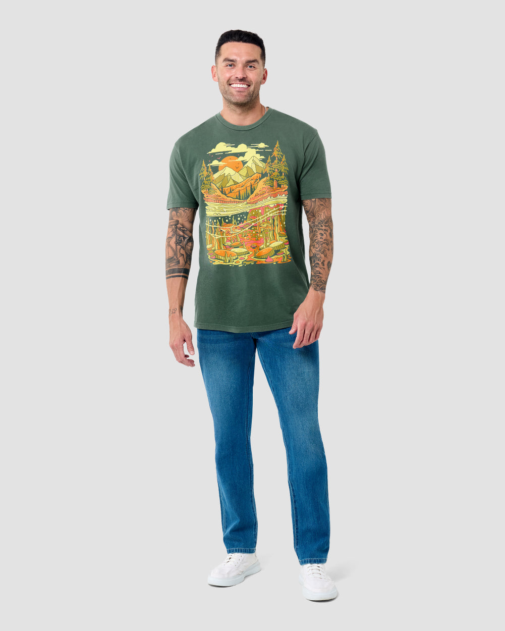 River Depths Vintage Tee-Vintage Royal Pine-Regular-Full--Model---L
