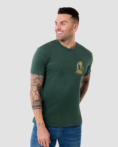 Pinehaven Tee-Heather Forest-Regular-Front--Model---L