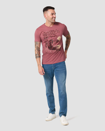 Serene Blade Tee-Heather Mauve-Regular-Full--Model---L