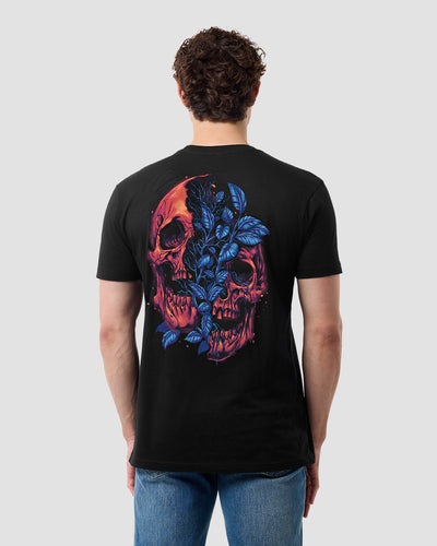 Split Nature Tee-Black-Regular-Back--Model---L