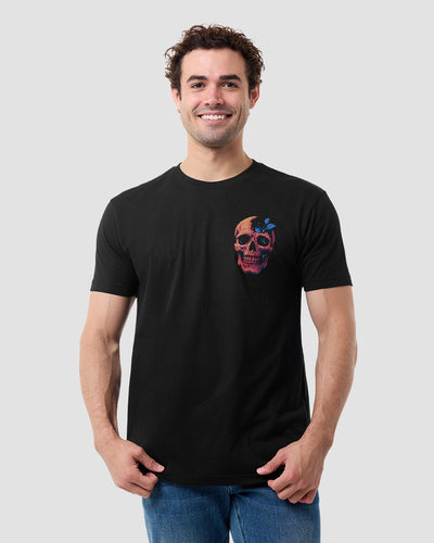 Split Nature Tee-Black-Regular-Front--Model---L