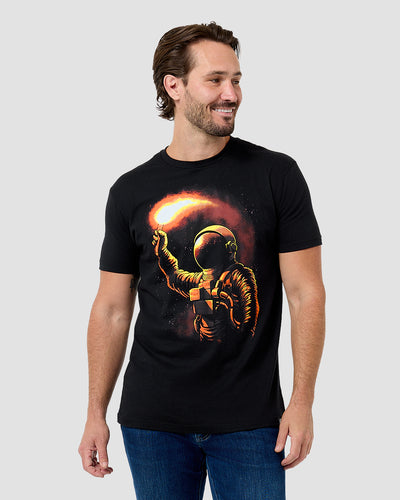 Stellar Flare Tee-Black--Regular-Front--Model---L
