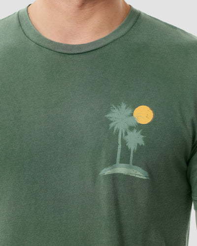 Sunlit Palms Vintage Tee-Vintage Royal Pine-Regular-Detail--Model---L