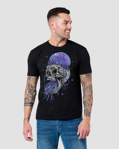 Tidal Mind Glow-in-the-Dark Tee-Black-Regular-Front--Model---L