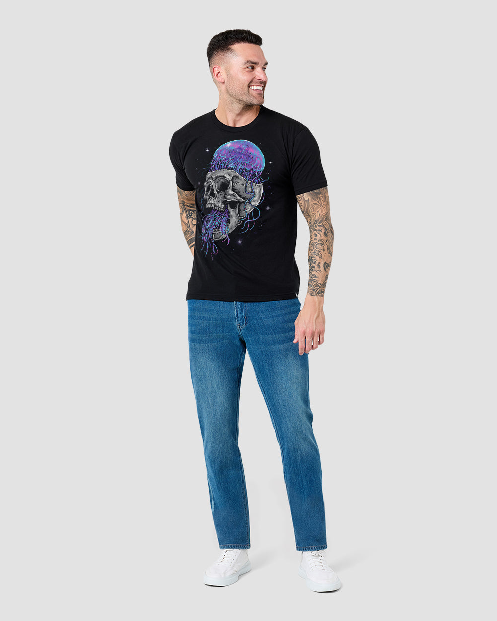 Tidal Mind Glow-in-the-Dark Tee-Black-Regular-Full--Model---L