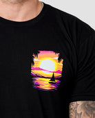Tropic Sunset Tee-Black-Regular-Detail--Model---L