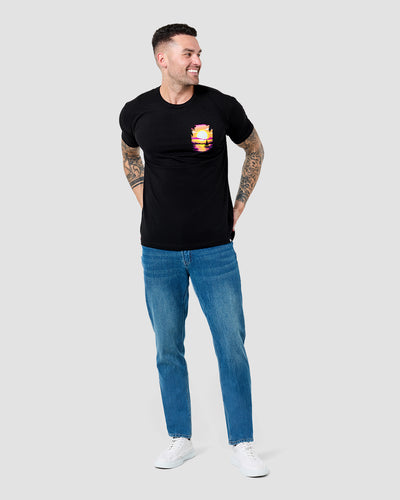 Tropic Sunset Tee-Black-Regular-Full--Model---L