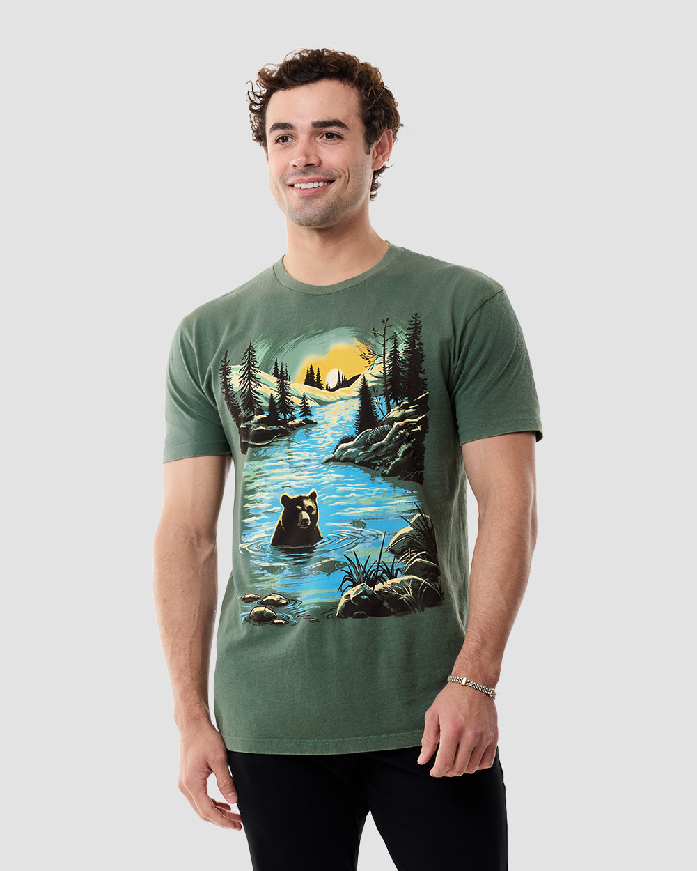 Wild Current Vintage Tee-Vintage Royal Pine-Regular-Front--Model---L