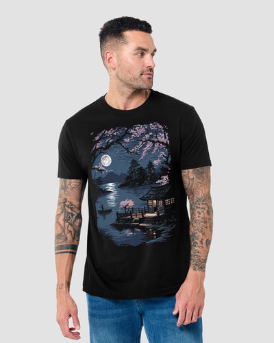 Zen Reflections Tee-Black-Regular-Front--Model---L