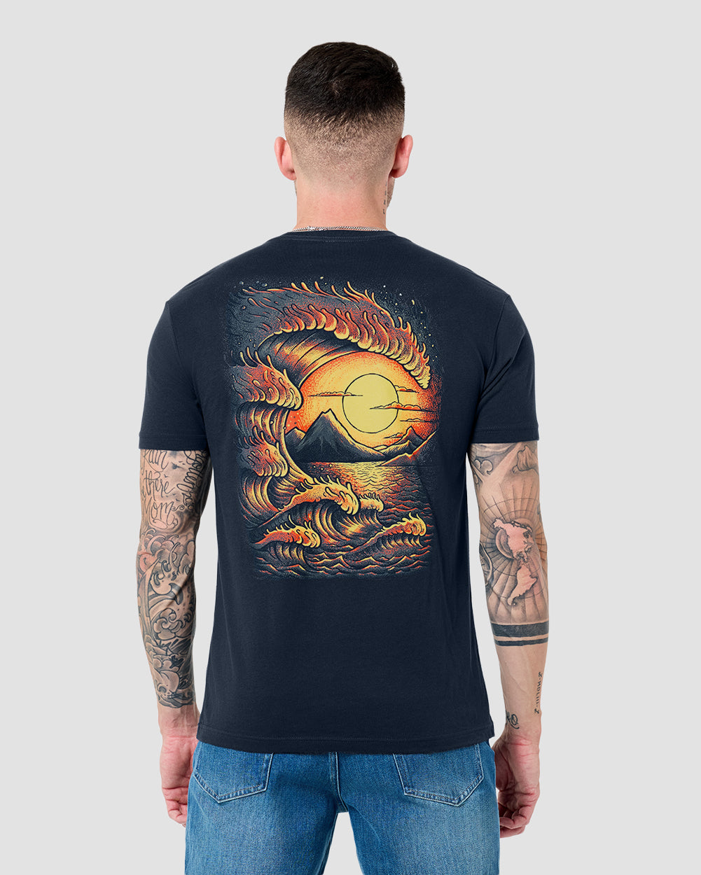 Radiant Swell Tee-Midnight Navy-Regular-Back--Model---L