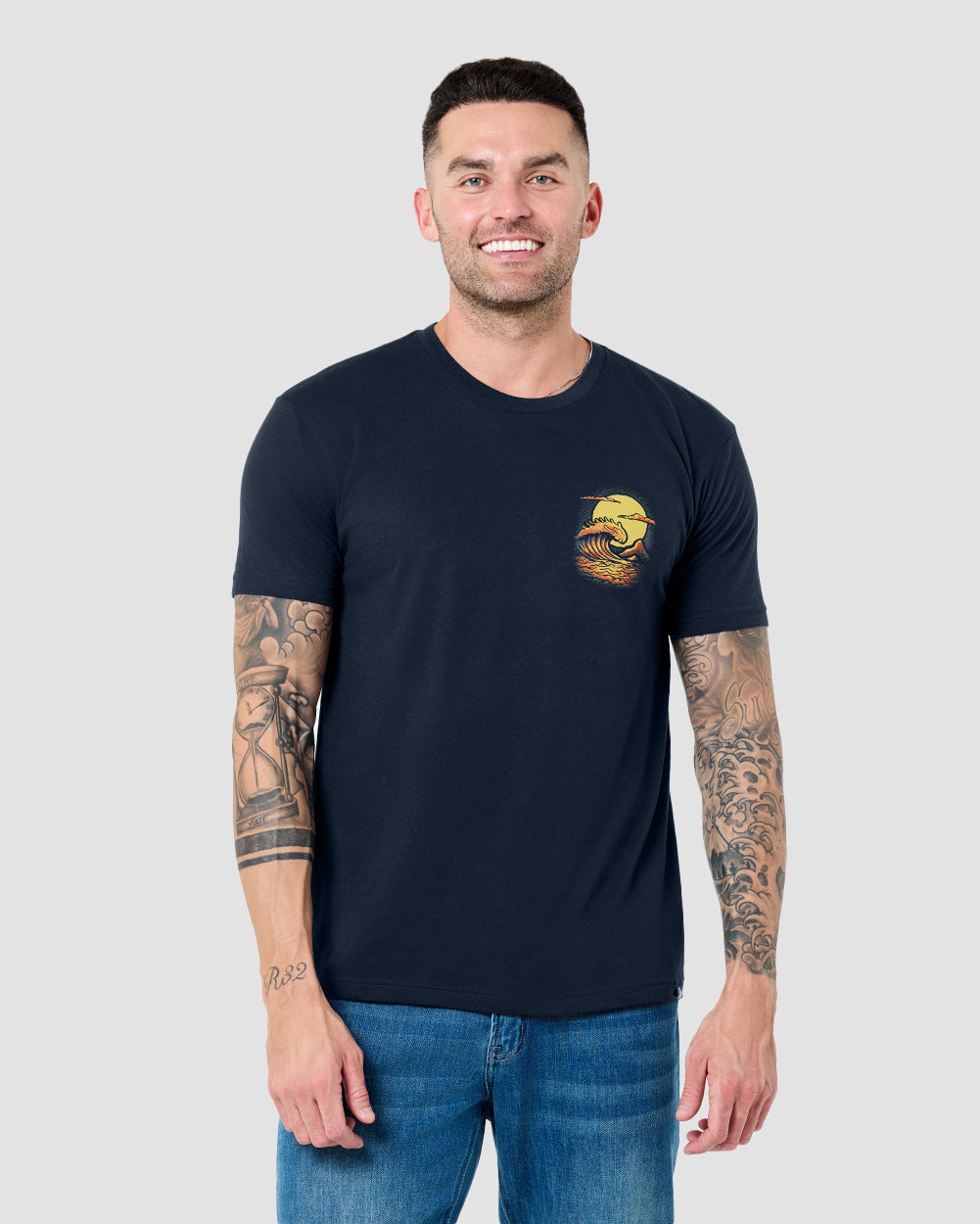 Radiant Swell Tee-Midnight Navy-Regular-Front--Model---L