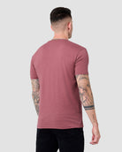 Rose Remains Tee-Heather Mauve-Regular-Back--Model---L