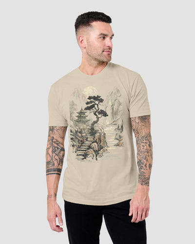 Sacred Summit Tee-Cream-Regular-Front--Model---L