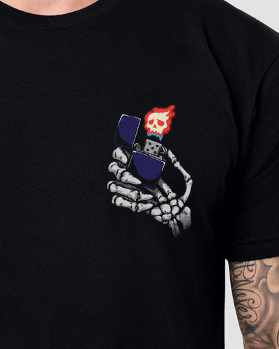 Hell Spark Tee-Black-Regular-Front--Model---L