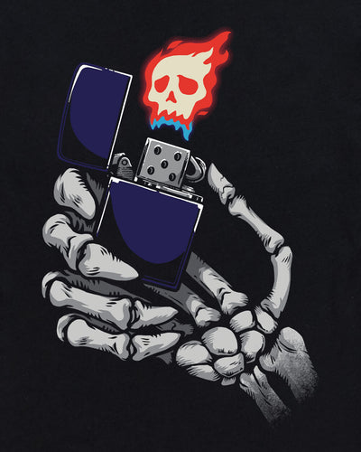 Hell Spark Tee-Black-Regular-Swatch--Model---L