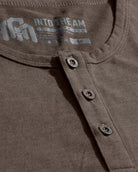 Long Sleeve Henley Tee - Non-Branded-Brown-Regular-Detail--Model---L