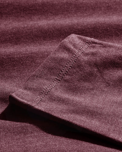 Long Sleeve Henley Tee - Non-Branded-Maroon-Regular-Detail--Model---L