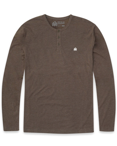 Long Sleeve Henley Tee - Branded-Brown-Mock--Zach---L