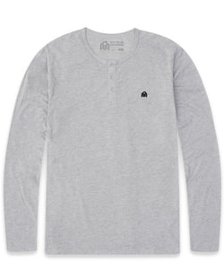 Long Sleeve Henley Tee - Branded-Grey-Front