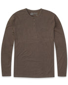 Long Sleeve Henley Tee - Non-Branded-Brown-Regular-Mock--Model---L