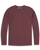 Long Sleeve Henley Tee - Non-Branded-Maroon-Regular-Mock--Model---L