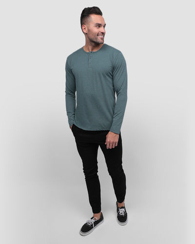 Long Sleeve Henley Tee - Non-Branded-Indigo-Full--Zach---L