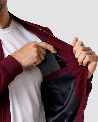 Heritage Bomber Jacket-Wine Red-Regular-Detail4--Zac---L