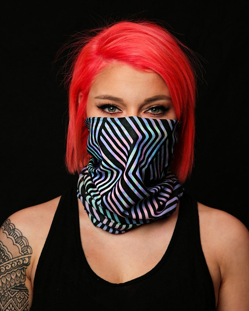 I Used to Sleep Seamless Mask Bandana - Model - Front