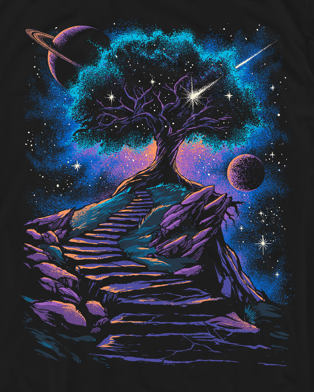 Infinity Steps Tee-Black-Regular-Swatch--Model---L