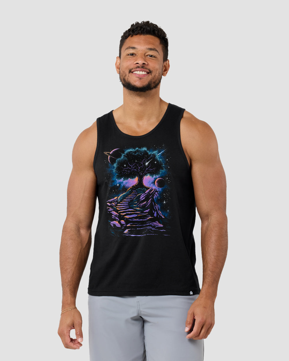 Infinity Steps Tank-Black-Regular-Front--Model---L