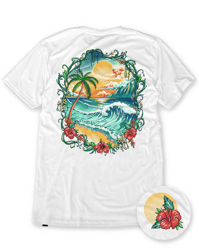 Island Bloom Tee-White-Regular-Mock--Model---M