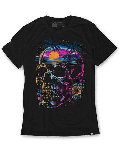 Island Skull Tee-Black-Regular-Mock--Model---M