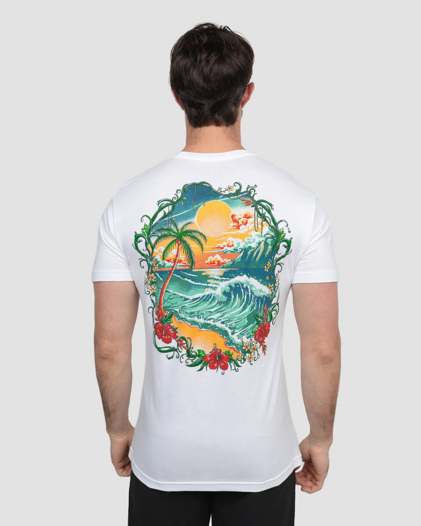 Island Bloom Tee-White-Regular-Back--Model---M