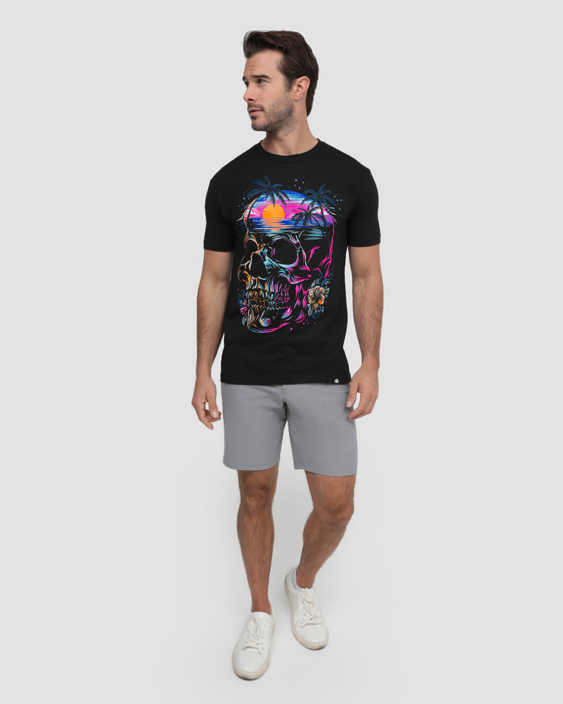 Island Skull Tee-Black-Regular-Full--Model---M