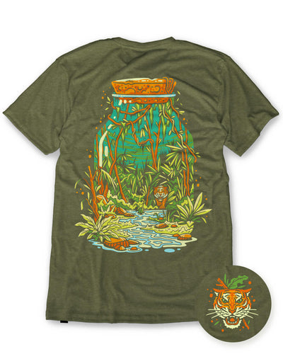 Jungle Hideout Tee-Olive Green-Regular-Mock--Model---M