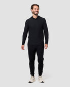 Long Sleeve Hooded Active Tee - Non-Branded-Black-Regular-Full--Model---L